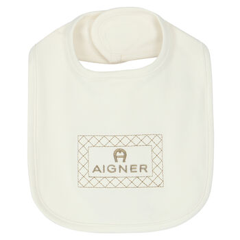 Ivory & Gold Logo Baby Bib