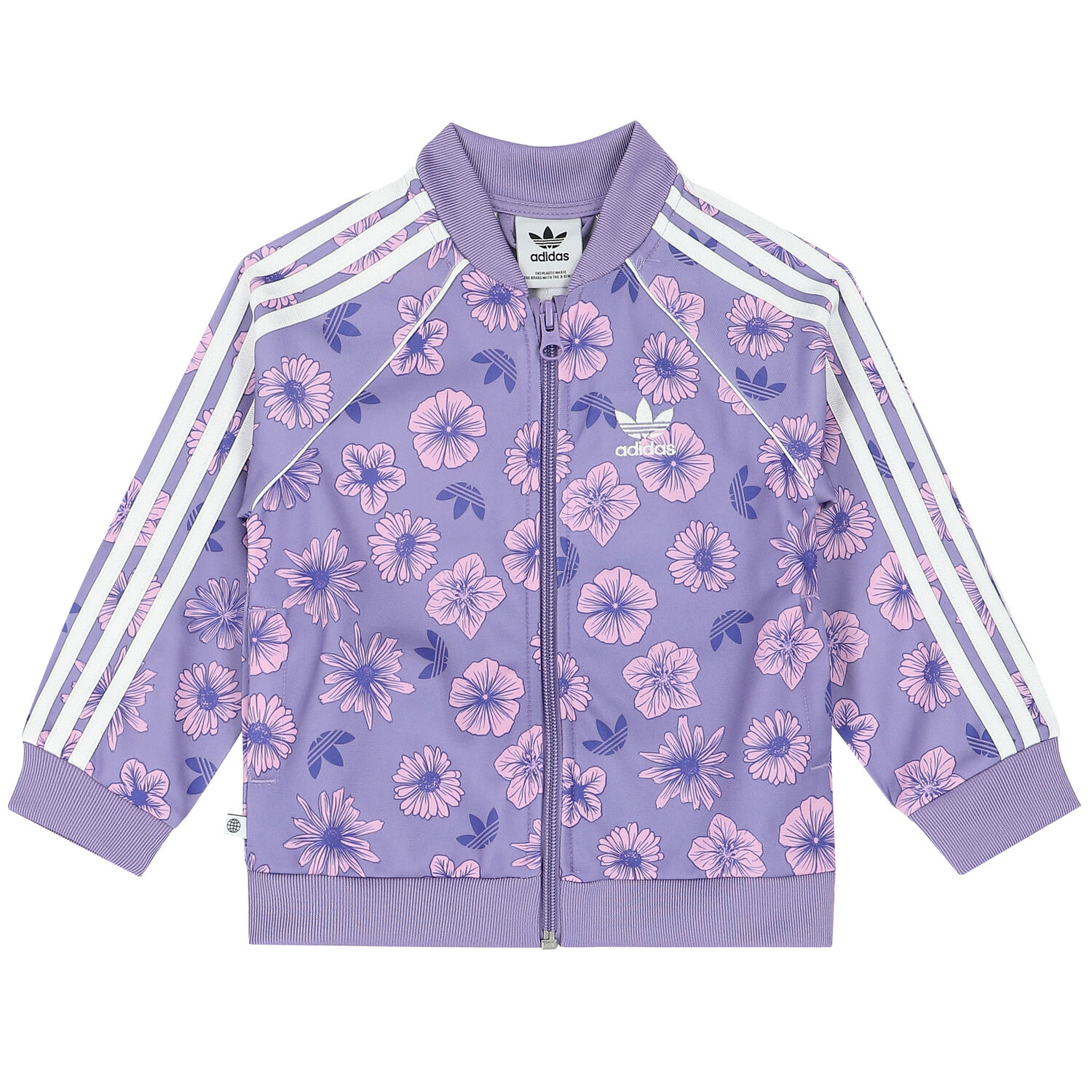 Baby Girls Purple Floral Logo Tracksuit, 1, hi-res