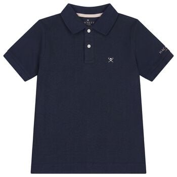 Boys Navy Blue Logo Polo Shirt