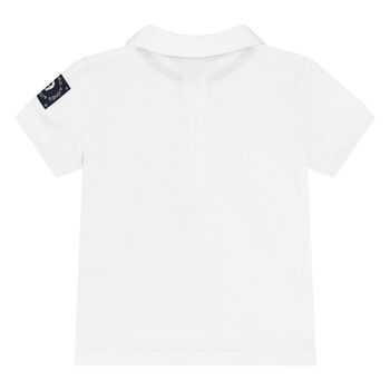 Younger Boys White & Gold Polo Shirt