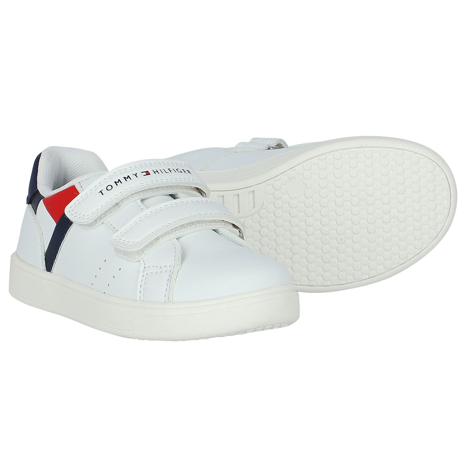 Boys White Logo Trainers, 1, hi-res