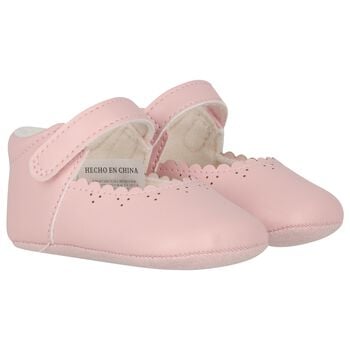 Baby Girls Pink Leather Pre Walker Shoes