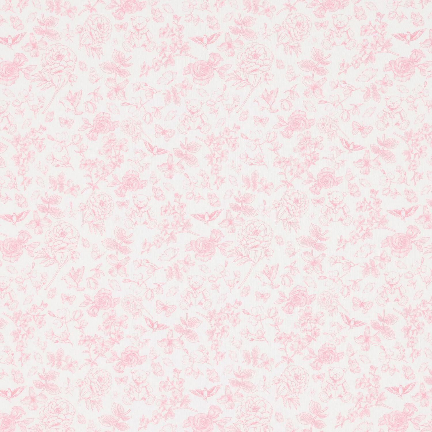 Baby Girls White & Pink Floral Blanket, 1, hi-res