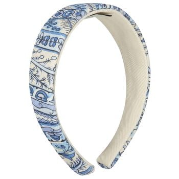 Girls Ivory & Blue Headband