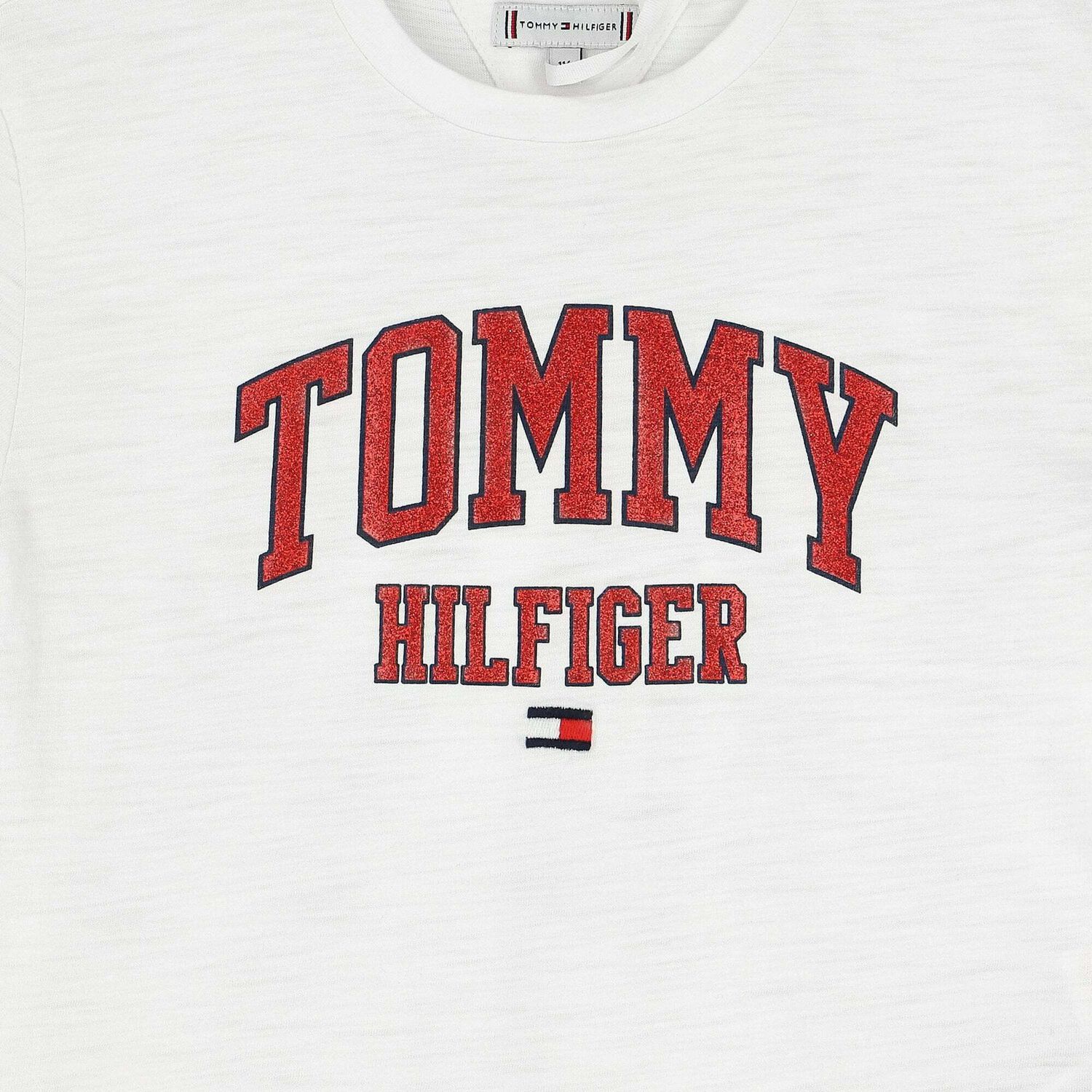 تيشيرت بالشعار باللون الابيض للبنات , 1, hi-res