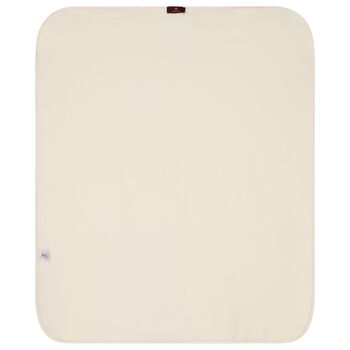 White & Beige Teddy Bear Baby Blanket