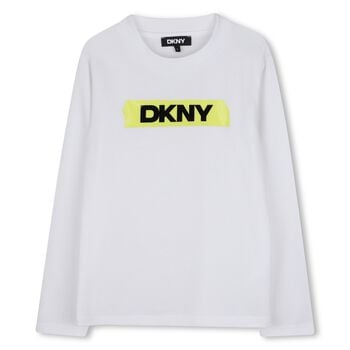 Boys Mini Me White Logo Long Sleeve Top