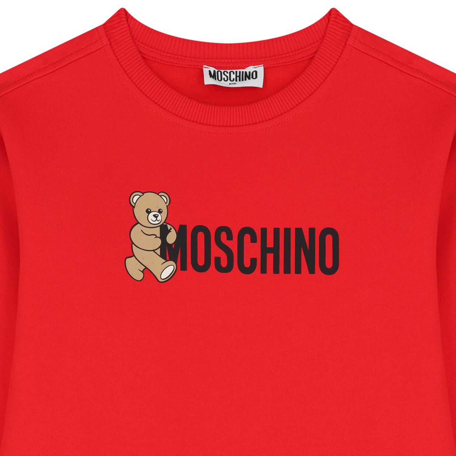 Girls Red Teddy Bear Logo Dress, 3, hi-res