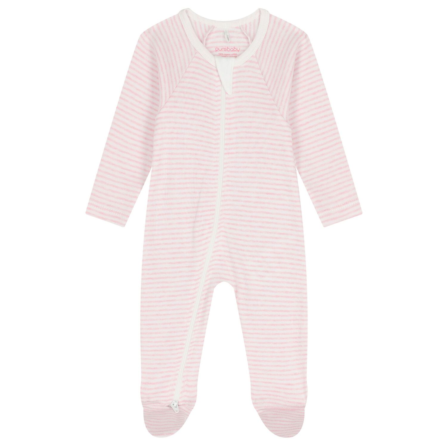 Baby Girls White & Pink Babygrows ( 2 Pack ), 5, hi-res image number null