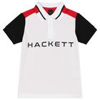 تيشيرت بولو اولاد بالشعار باللون الابيض والاحمر , 2, hi-res