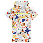 Girls White Looney Tunes Hooded Dress, 1, hi-res
