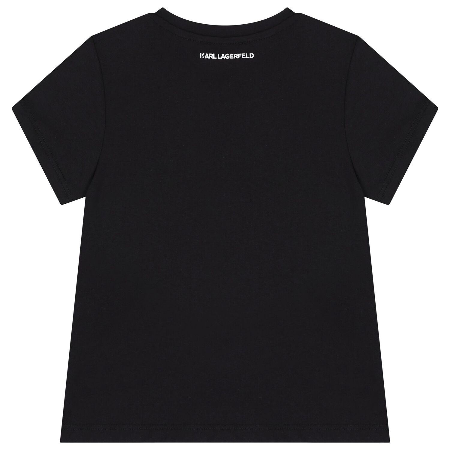 تيشيرت بنات بالشعار باللون الأسود, 1, hi-res image number null