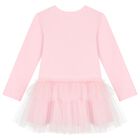 Girls Pink Teddy Bear Logo Dress, 1, hi-res