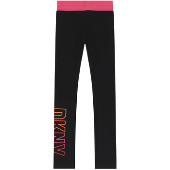 Girls Black Logo Leggings