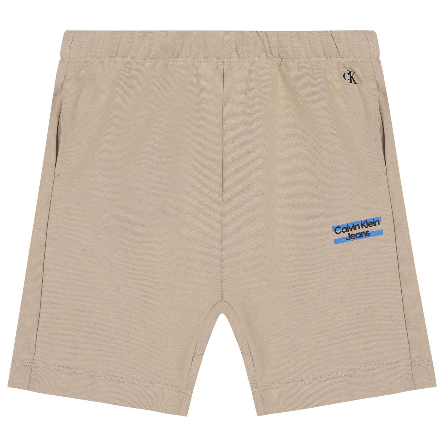 Boys Beige Logo Shorts, 2, hi-res