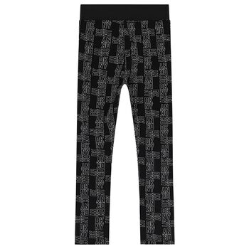 Girls Black Logo Leggings