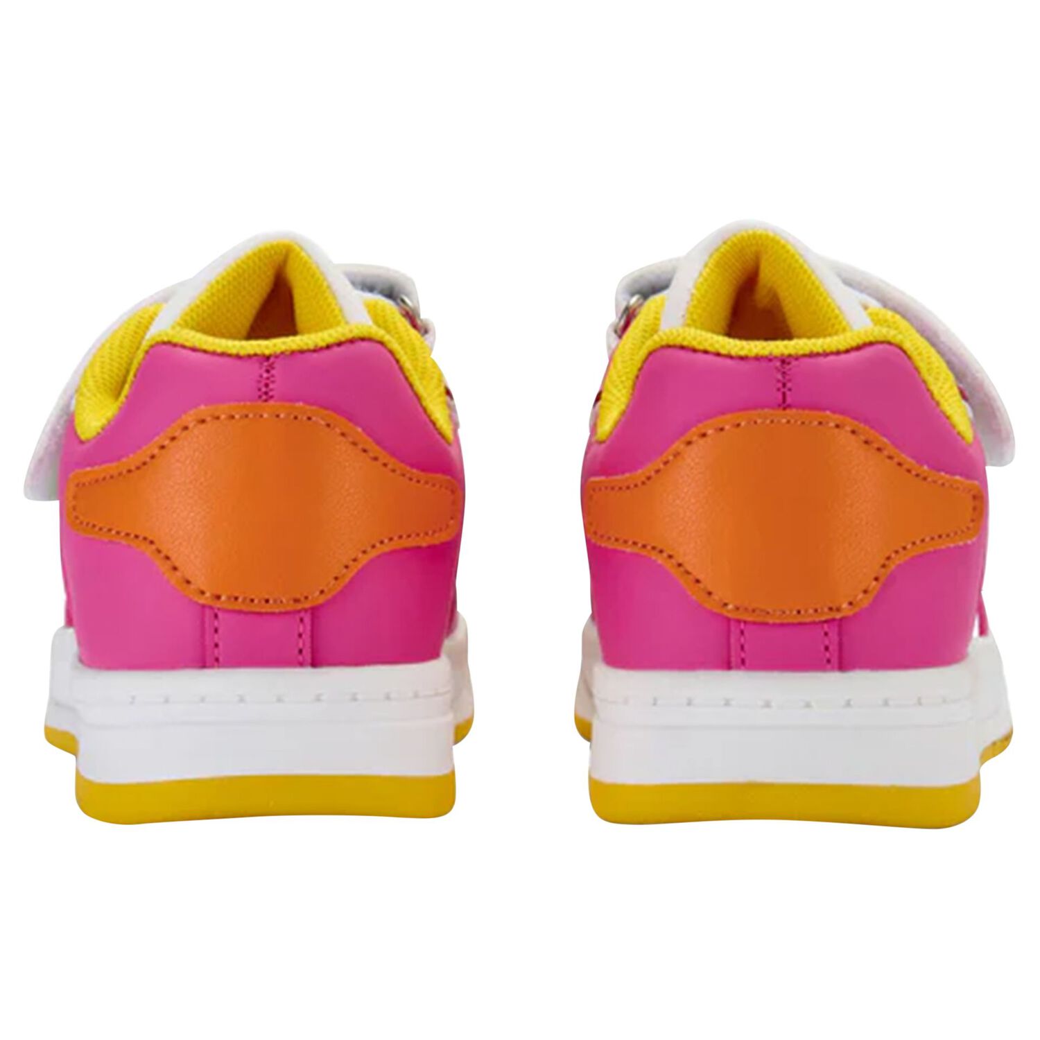 Girls White & Pink Heart Trainers, 2, hi-res