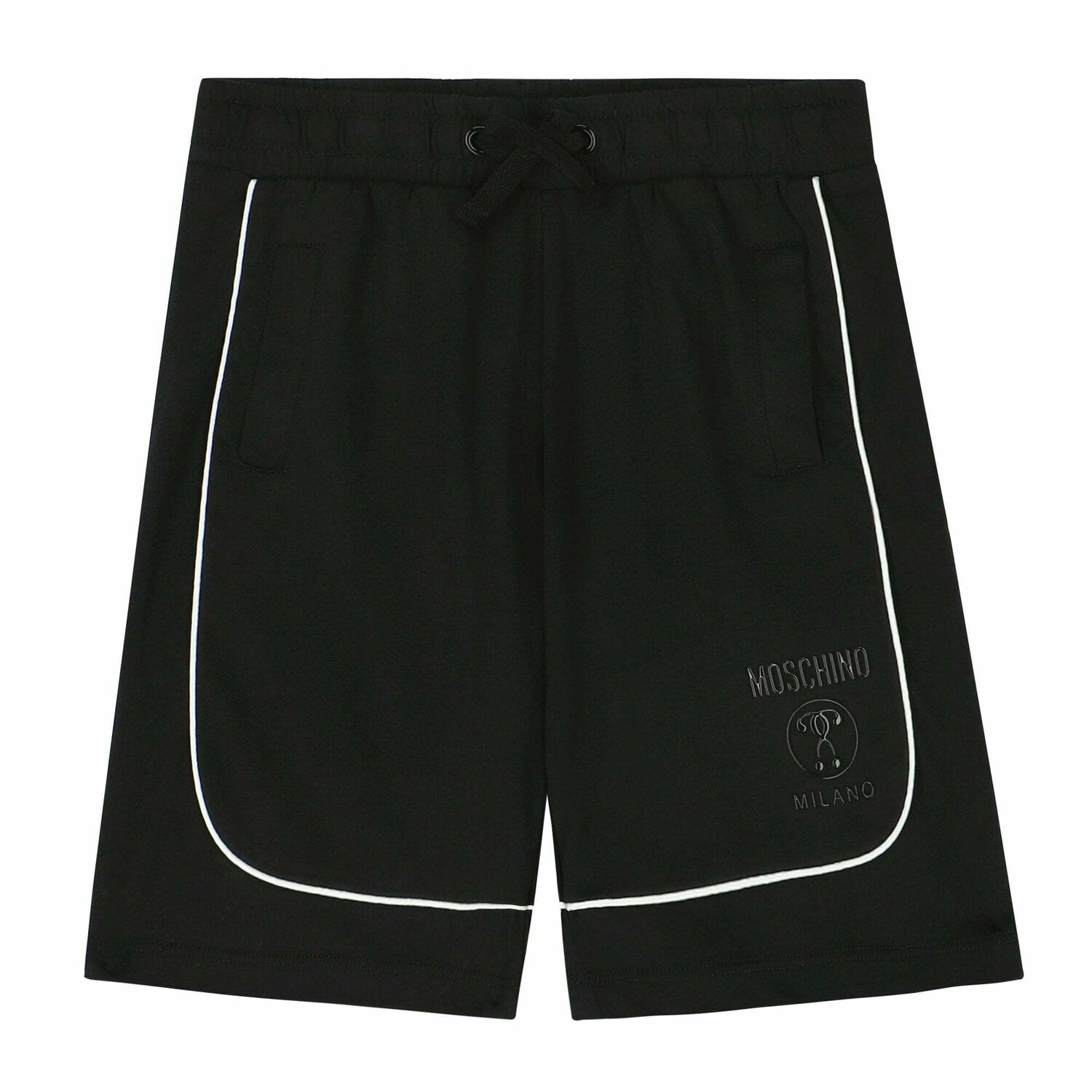 Boys Black Logo T-Shirt & Shorts Set, 1, hi-res