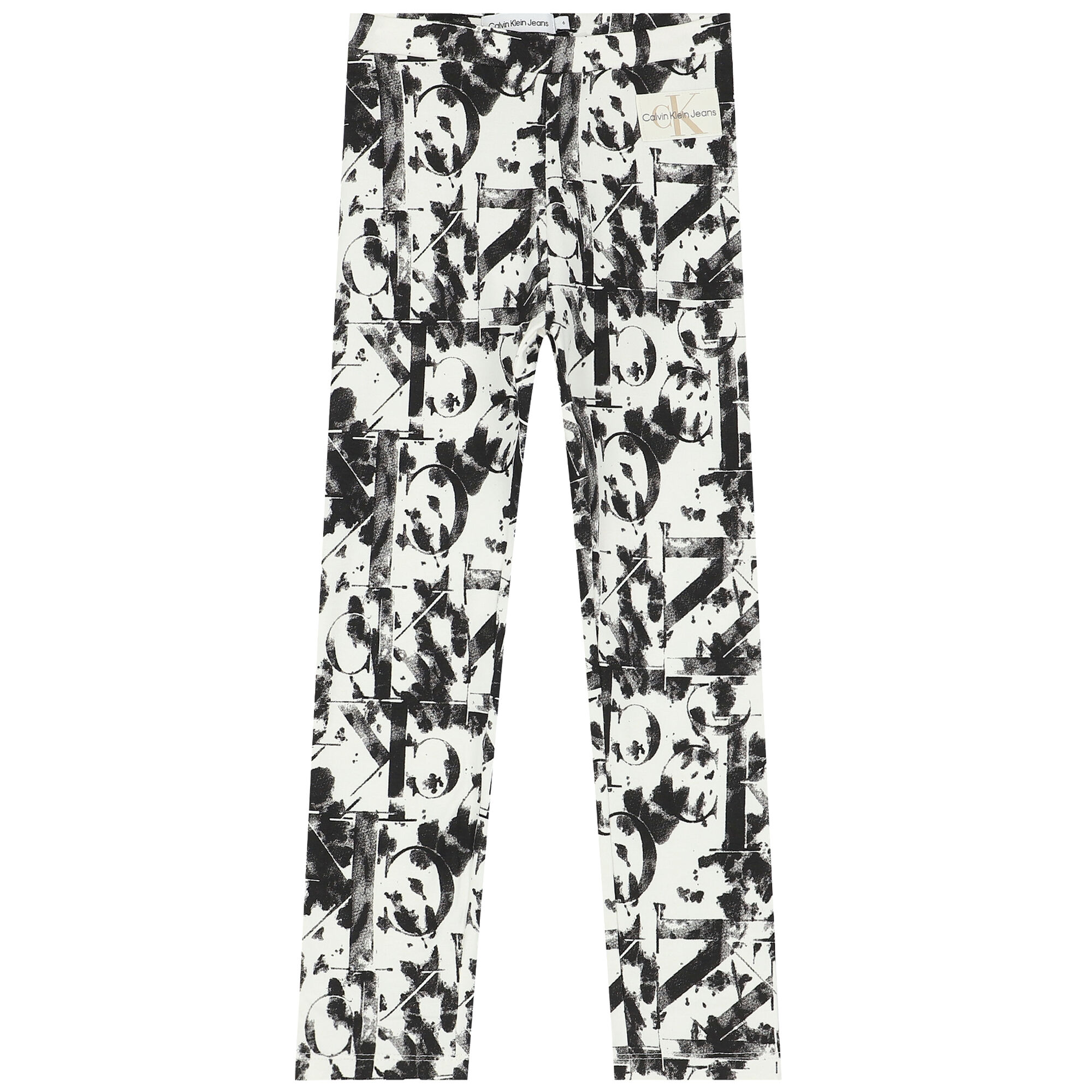 Calvin Klein Girls Ivory Logo Leggings Junior Couture UAE