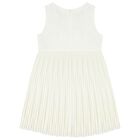 Girls Ivory Bow Dress, 1, hi-res