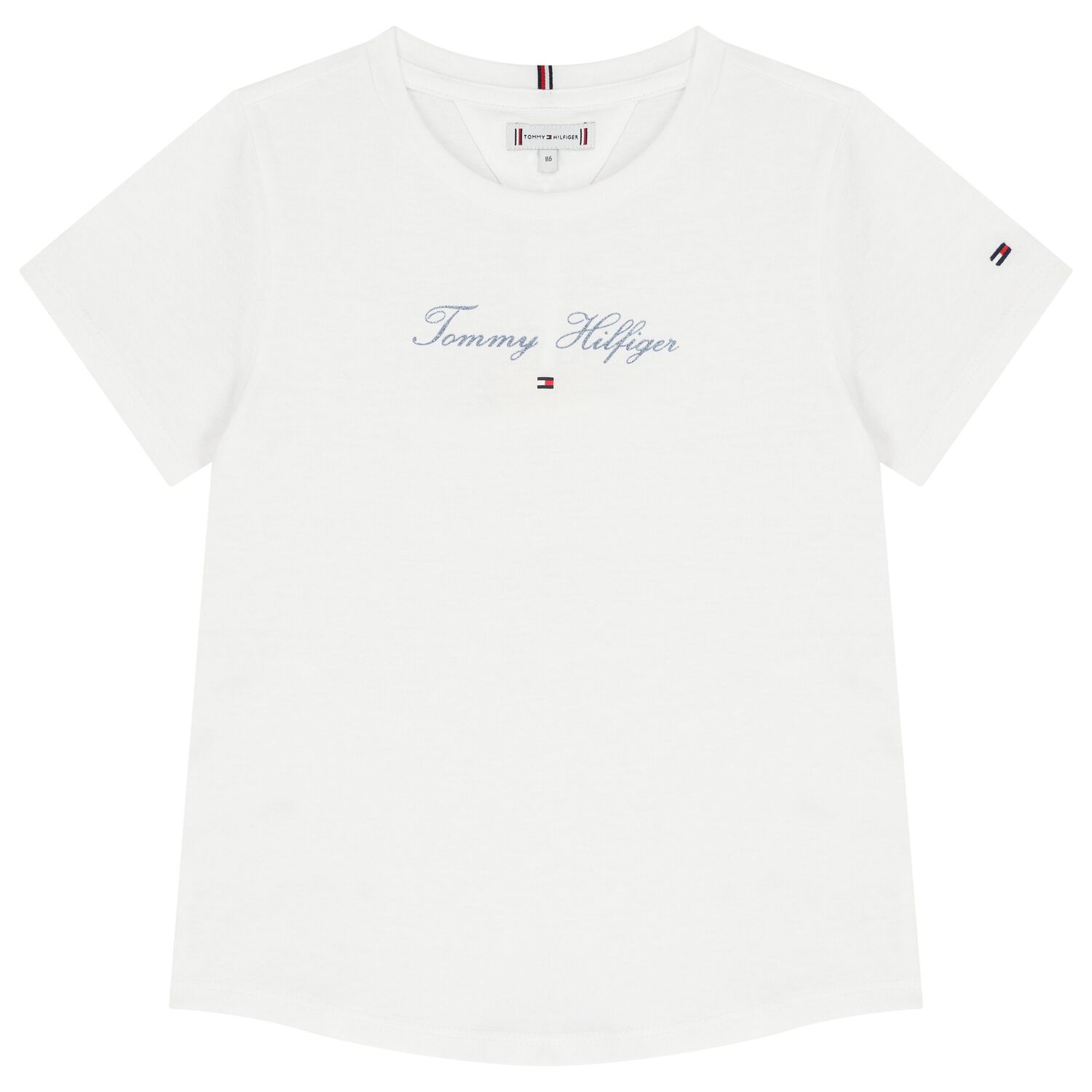 Girls White Logo T-Shirt, 2, hi-res