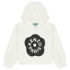 Girls White Boke Flower Logo Hooded Top, 1, hi-res