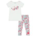 Baby Girls White Floral Leggings Set, 1, hi-res