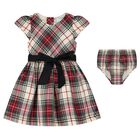 Baby Girls Ivory, Red & Green Tartan Dress Set, 1, hi-res