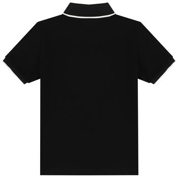 قميص أولاد بولو بالشعار باللون الأسود