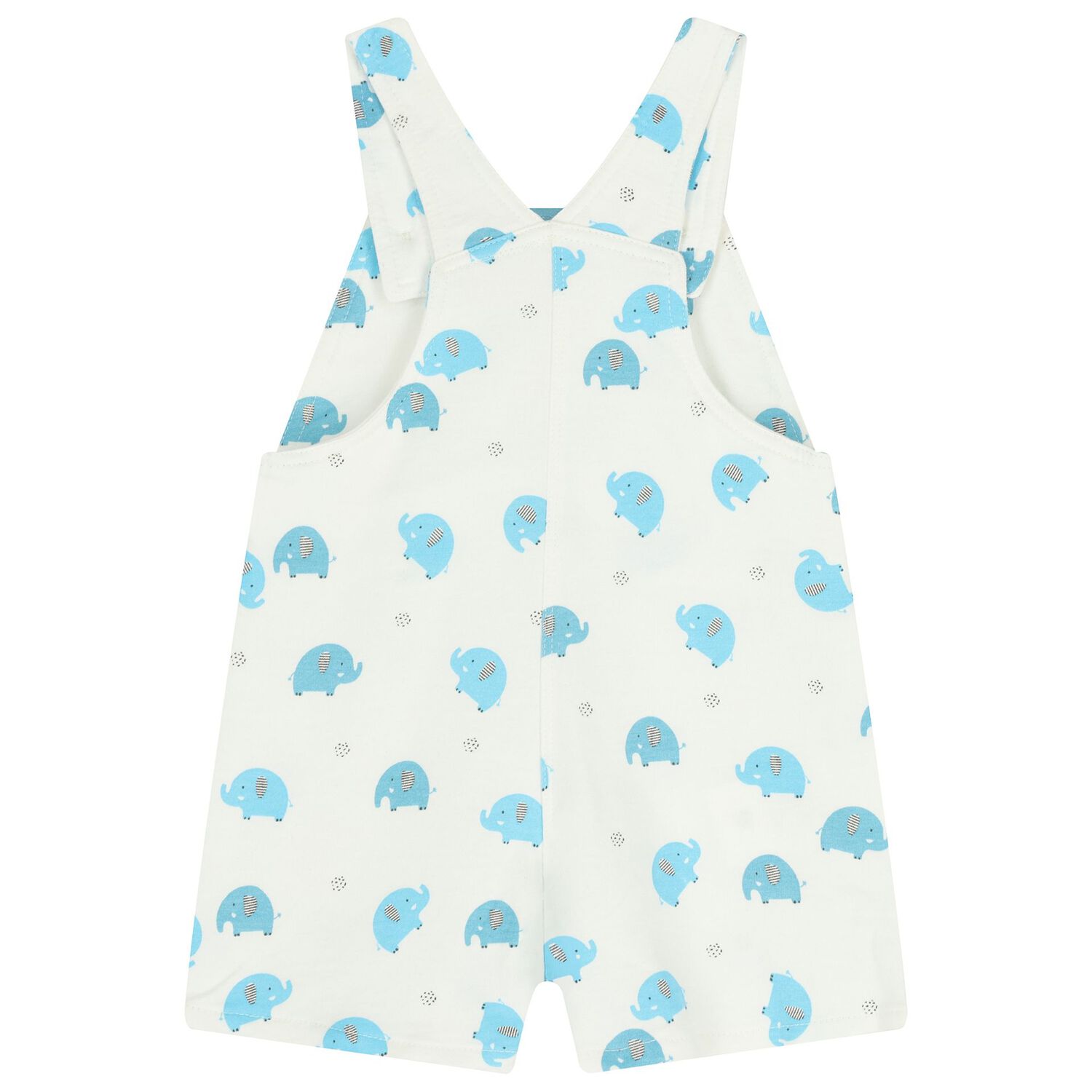 Baby Boys Turquoise & White Dungaree Set, 1, hi-res