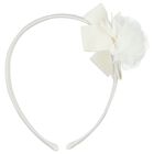 Girls Ivory Chiffon Flower Headband, 1, hi-res
