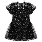 Girls Black Stars Tulle Dress, 1, hi-res
