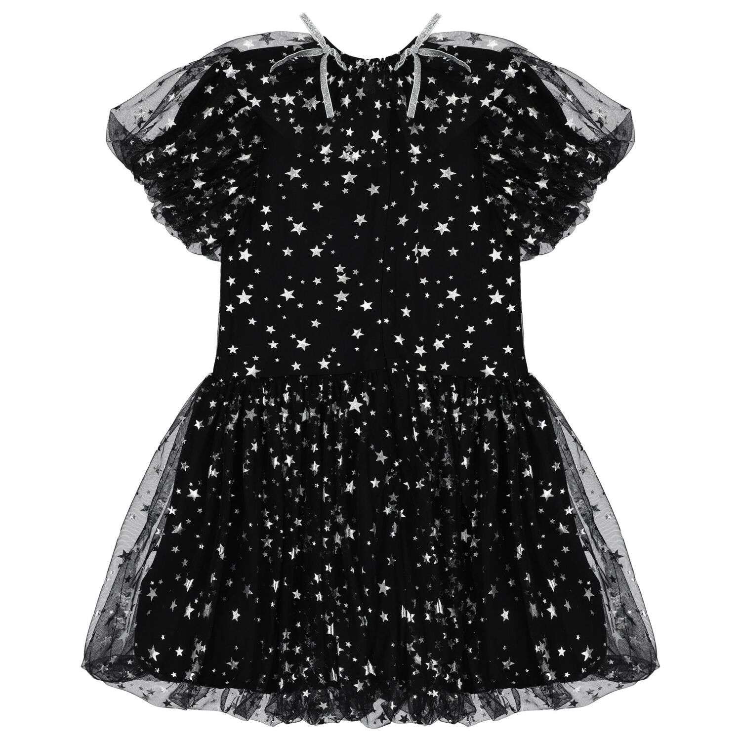 Girls Black Stars Tulle Dress, 1, hi-res image number null