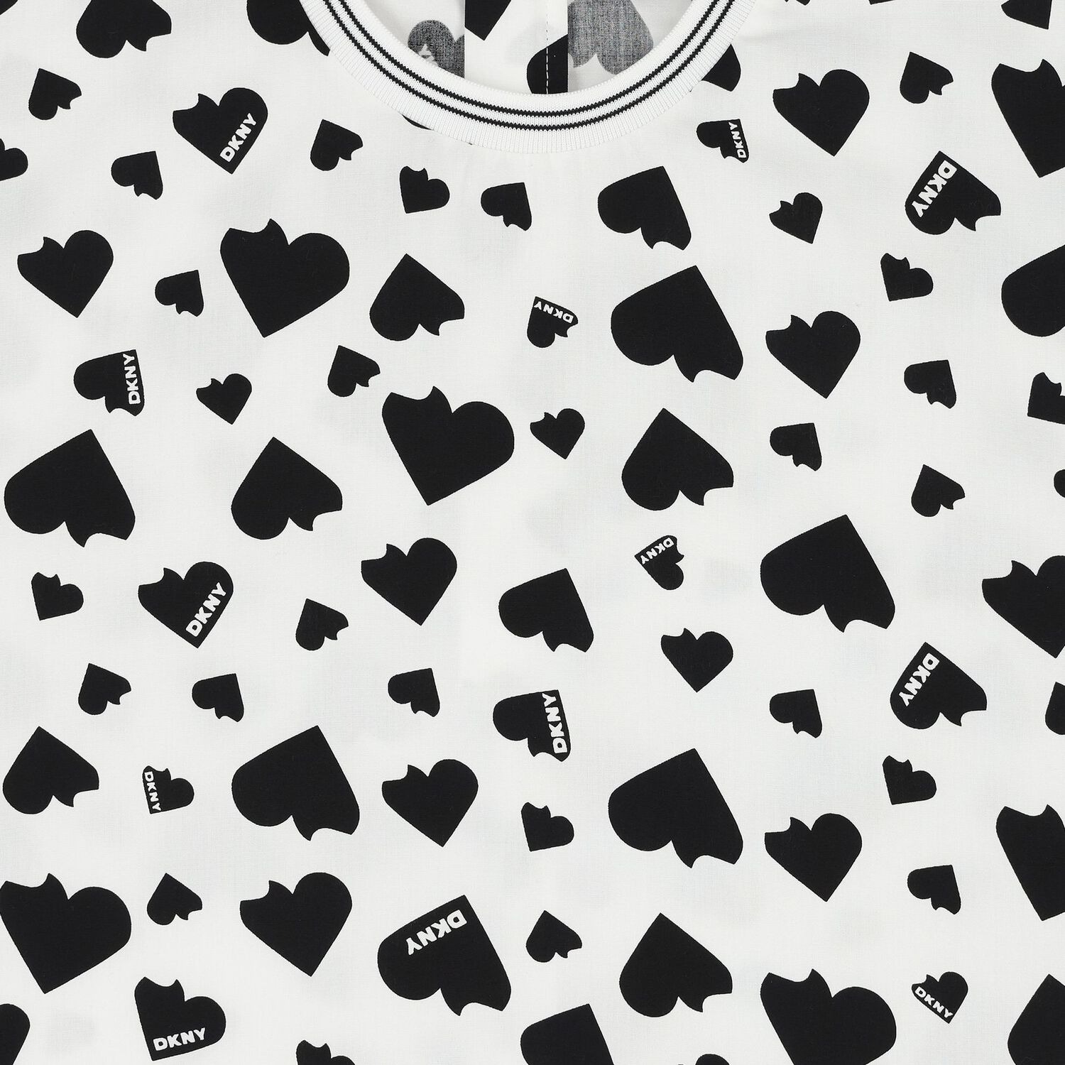 Girls White & Black Heart Blouse, 1, hi-res