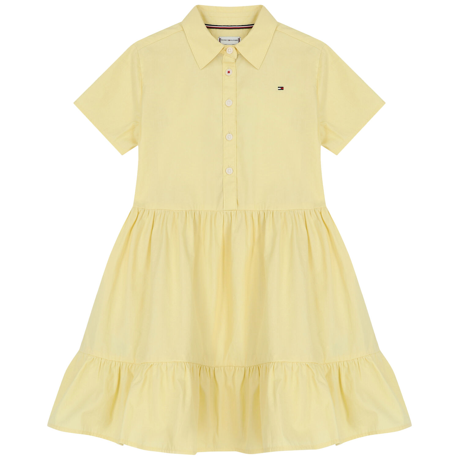 Girls Yellow Logo Shirt Dress, 2, hi-res