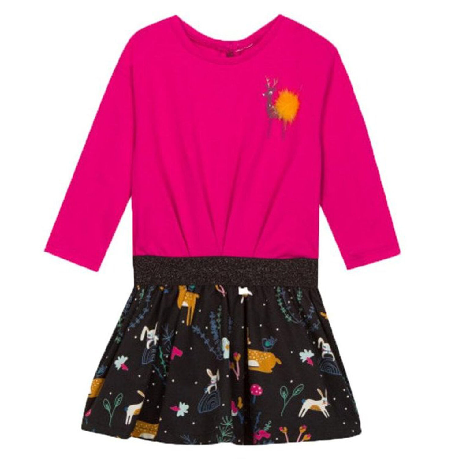 فستان باكمام باللون الزهري, 1, hi-res