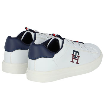 Boys White Logo Trainers
