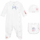 Baby Girls White Babygrow Set, 1, hi-res