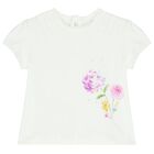 Baby Girls White & Purple Short Set (4 Piece), 2, hi-res