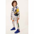 بنطال رياضي بالشعار للاولاد باللون الرمادي, 1, hi-res