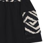 Girls Black Zig Zag Logo Skirt, 1, hi-res