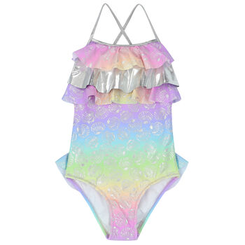 Girls Multi-Colored Clams Swimsuit