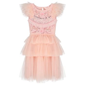 Girls Pink Embellished Tutu Dress