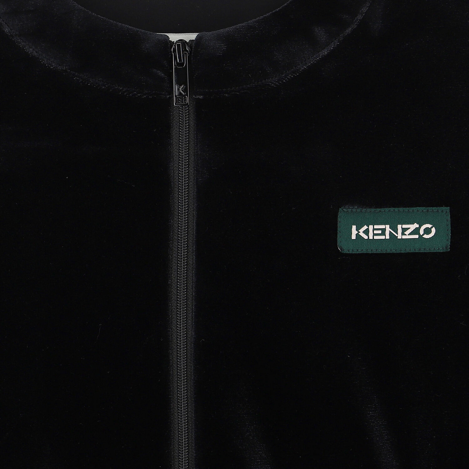 Girls Black Logo Zip Up Top, 1, hi-res