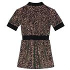 Girls Black Sequin Embellished Dress, 1, hi-res