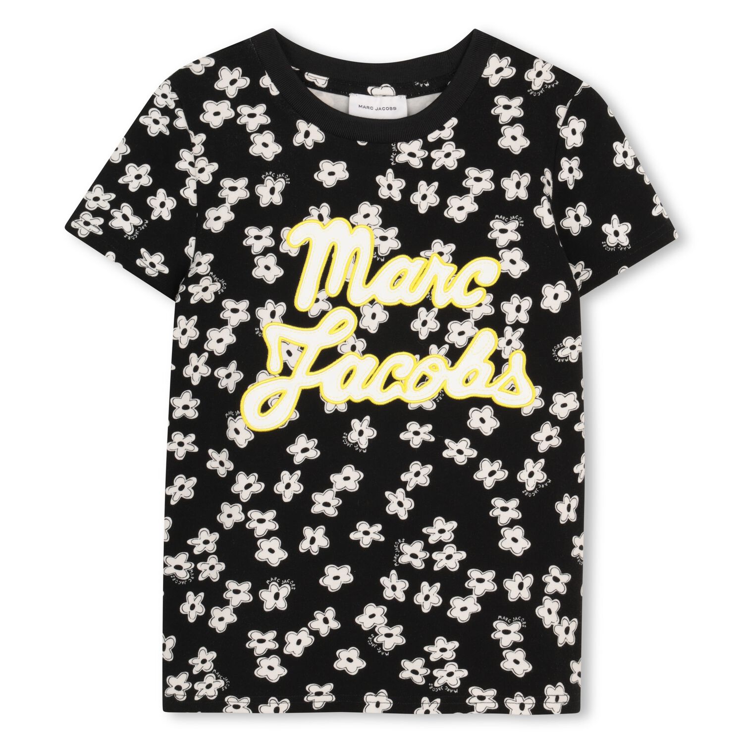 Girls Black Logo Floral T-Shirt, 1, hi-res