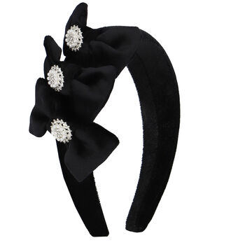 Girls Black Flower Headband