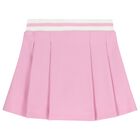 Girls Pink Logo Pleated Skirt, 1, hi-res