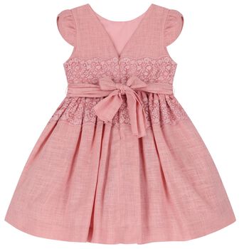 Girls Pink Lace Dress