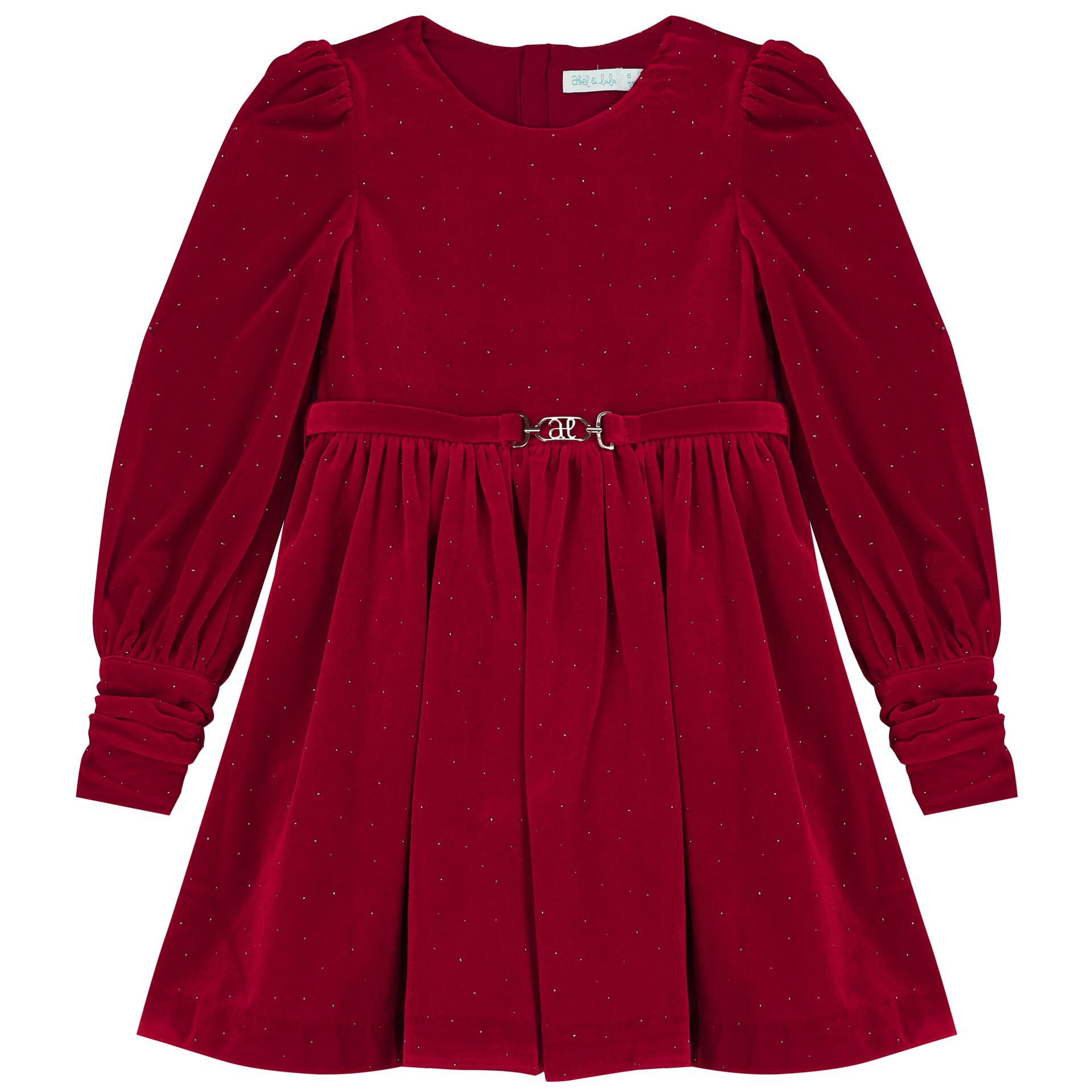 Abel Lula Girls Red Embellished Velvet Dress Junior Couture UAE